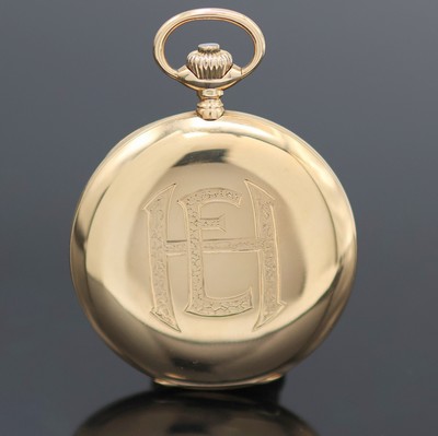 27134546b - J. ASSMANN Glashütte Herrensavonette in GG 585/000, Deutschland um 1915, glattes Geh., ...