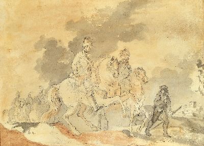 27134571a - Unbekannter Künstler, wohl Frankreich, um 1800, zwei Bleistiftzeichnungen auf Papier, ...