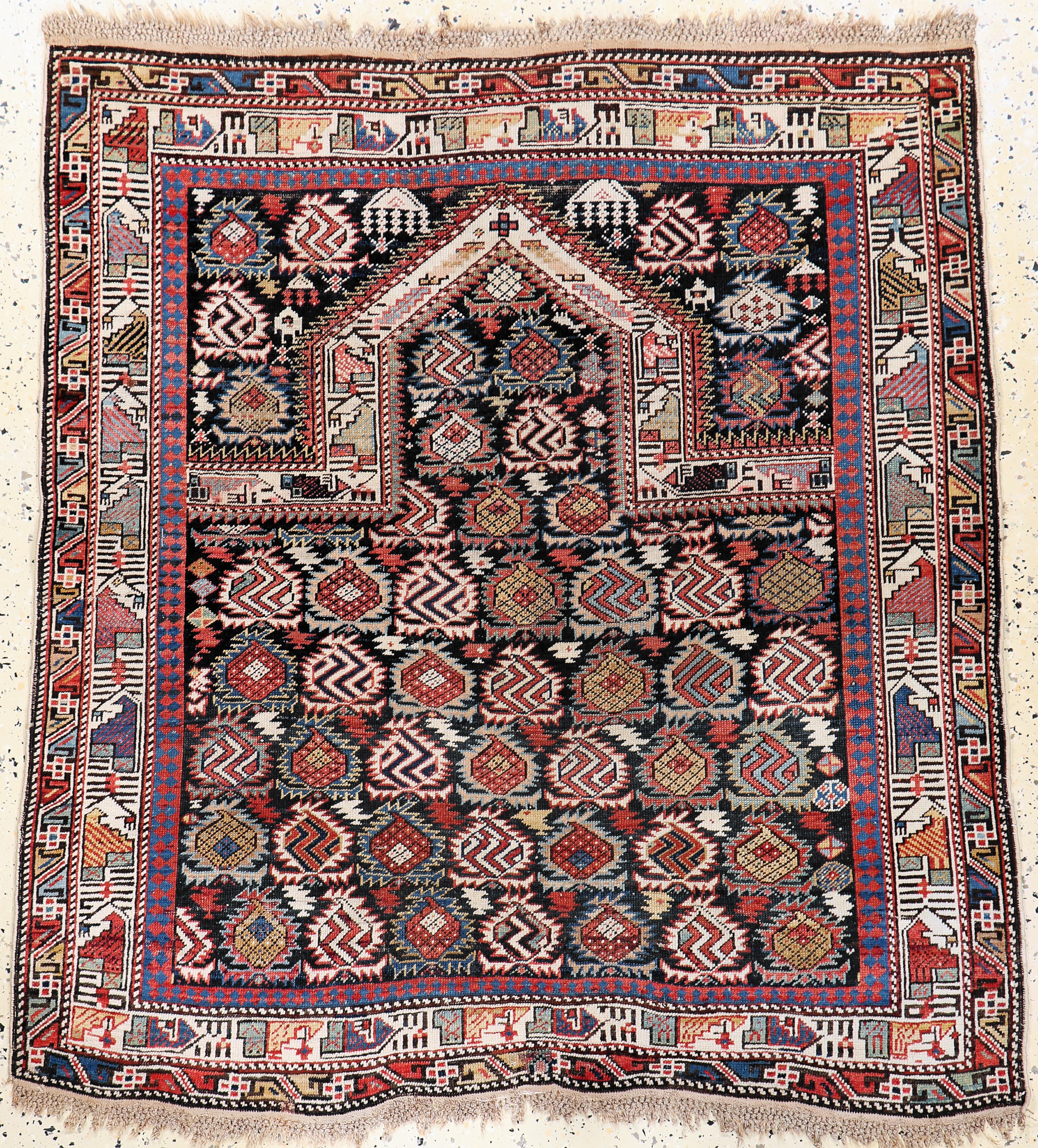 Image 27134985 - ´Marasali´Gebetsteppich antik, Kaukasus, 19.Jhd, Wolle auf Wolle, ca. 130 x 125 cm, ...