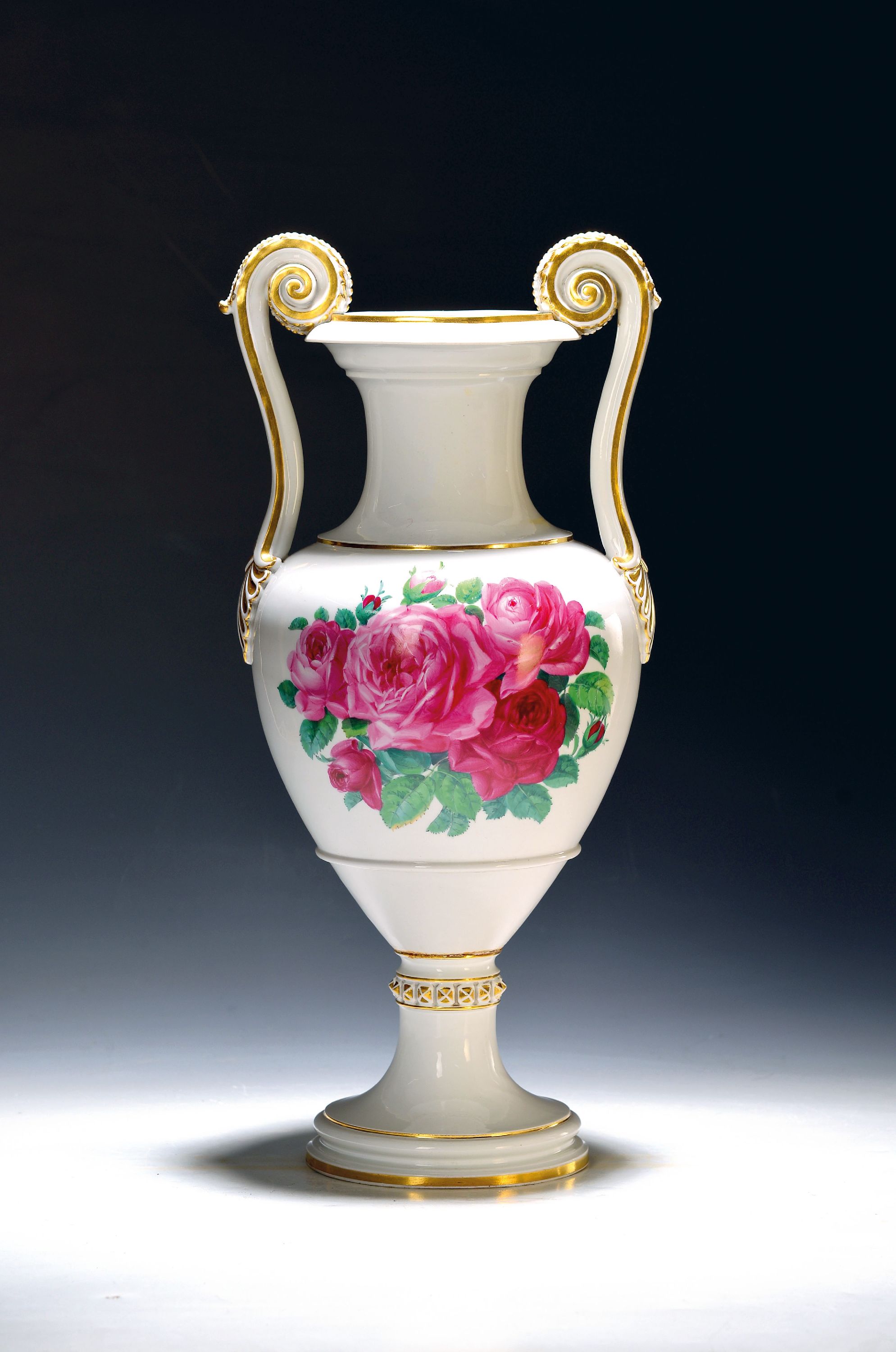 Image 27134987 - Große Amphorenvase, Meissen, um 1880, Knaufschwerter, elegante Form mit Doppelhenkeln ...