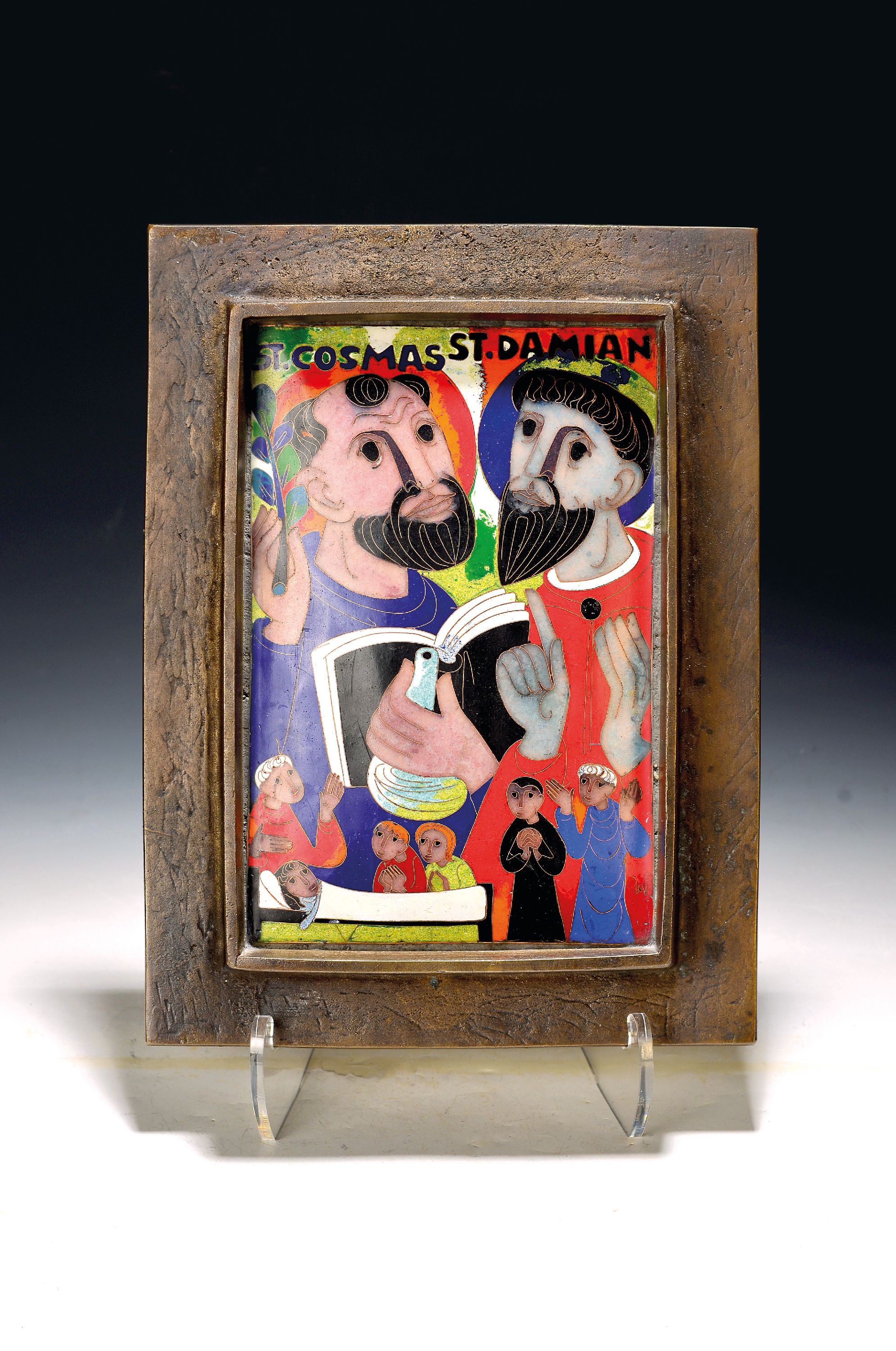 Image 27135002 - Emailbild von Egino Weinert, 1920 Berlin - 2012 Frechen, Hl. Kosmas und Hl. Damian, ...