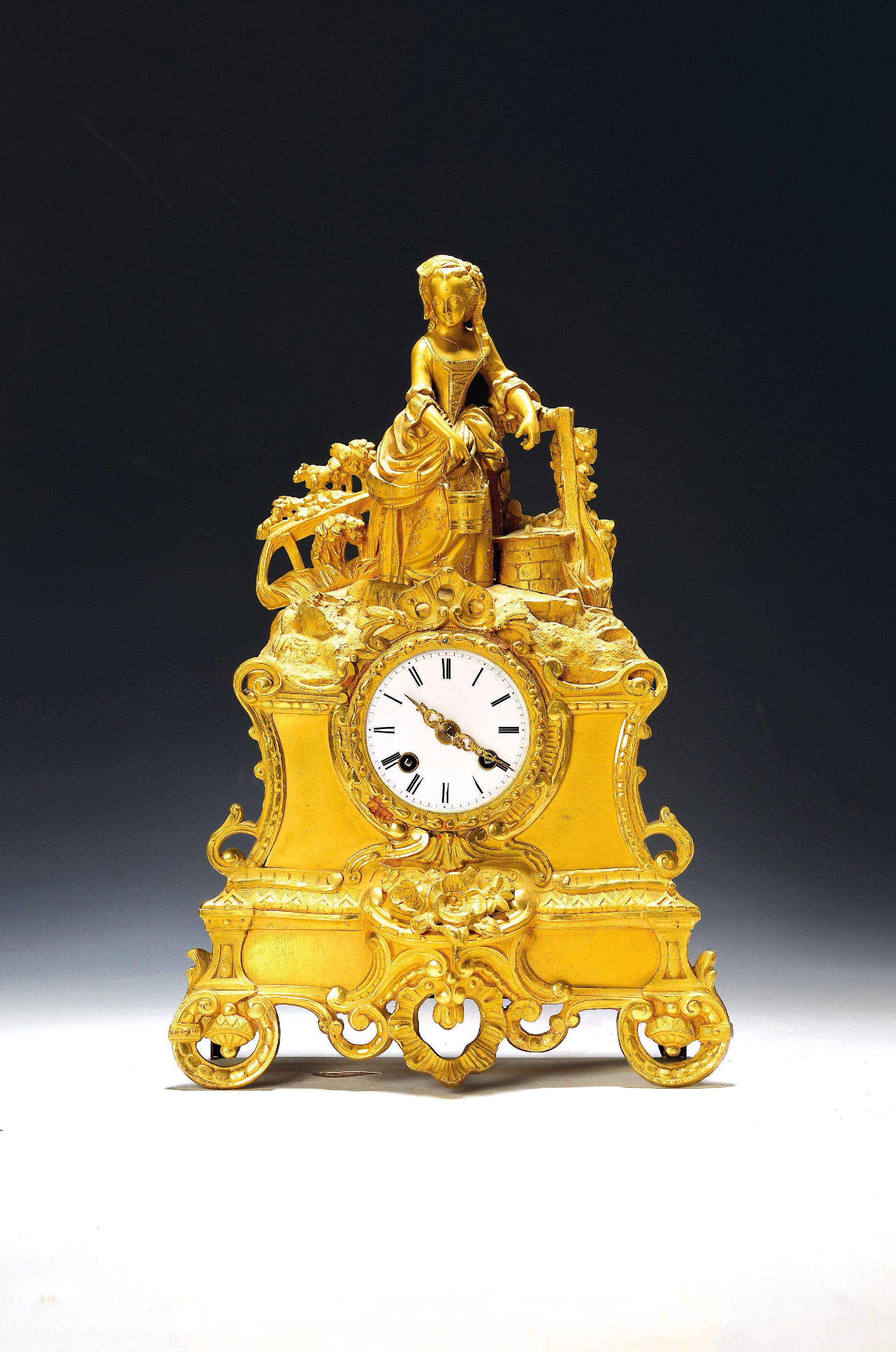 Image 27135011 - Pendule, Frankreich, um 1860/1870, Verziertes und vergoldetes Bronzegehäuse, eleganter ...