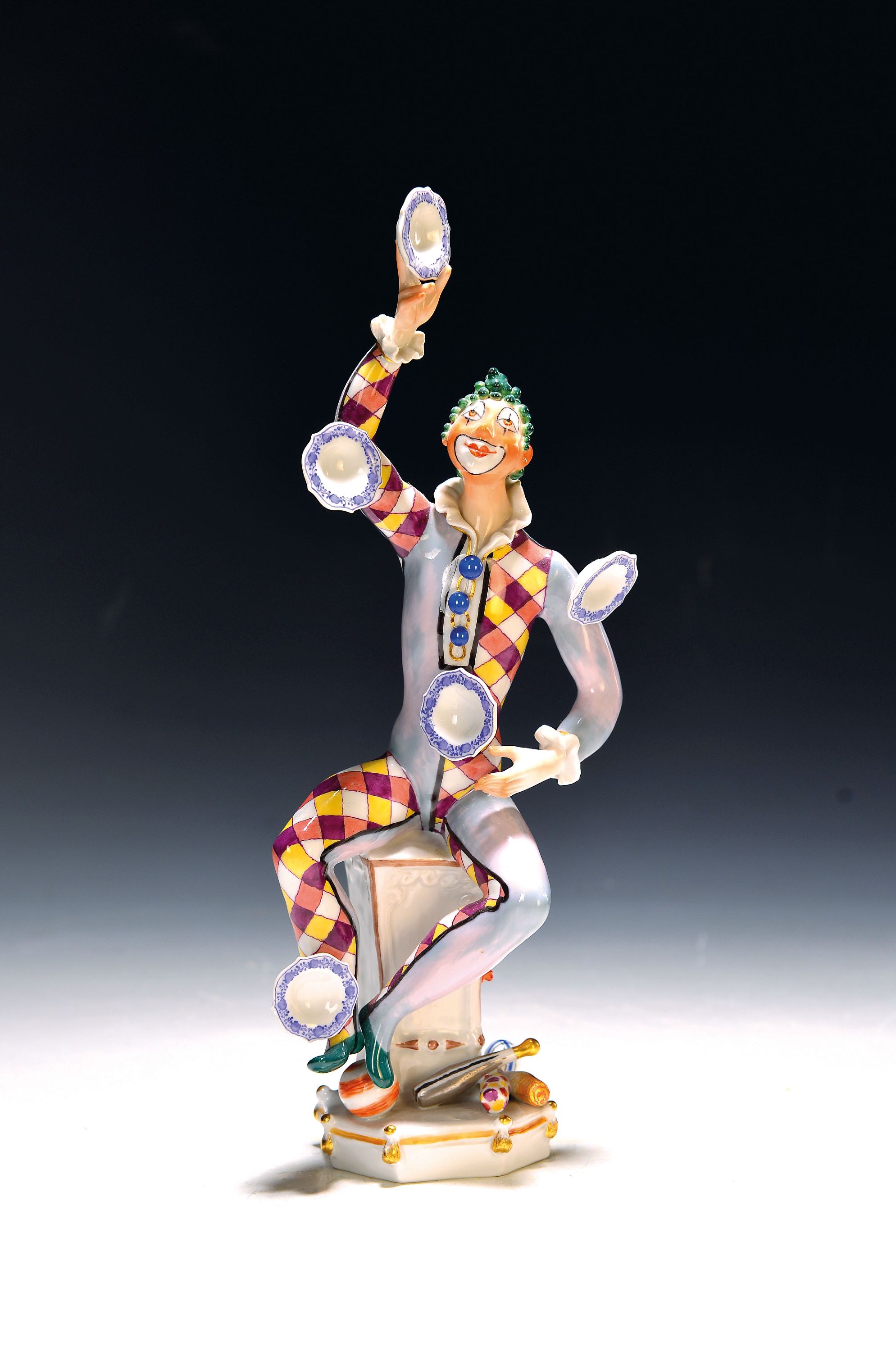 Image 27135016 - Porzellanfigur, Meissen, Entwurf Peter Strang, 20. Jh., der Jongleur, Modellnr. 60460, ...