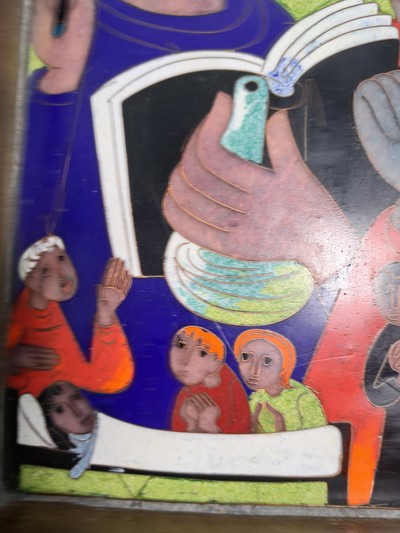 27135002b - Emailbild von Egino Weinert, 1920 Berlin - 2012 Frechen, Hl. Kosmas und Hl. Damian, ...