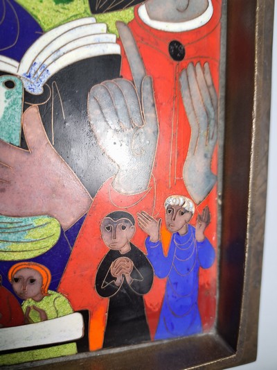 27135002c - Emailbild von Egino Weinert, 1920 Berlin - 2012 Frechen, Hl. Kosmas und Hl. Damian, ...