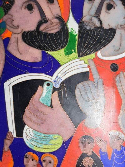 27135002f - Emailbild von Egino Weinert, 1920 Berlin - 2012 Frechen, Hl. Kosmas und Hl. Damian, ...
