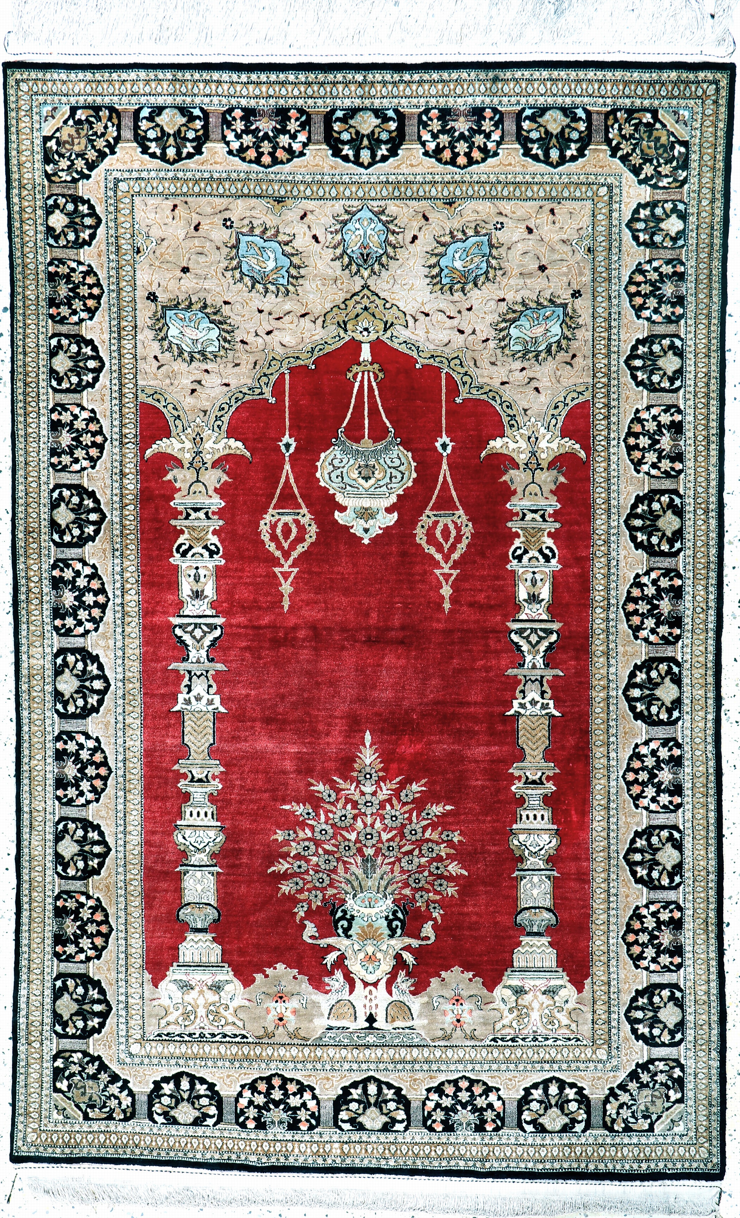Image 27135139 - Ghom Seide fein, Persien, Mitte 20.Jhd., reine Naturseide, ca. 213 x 136 cm, EHZ: 2 ...
