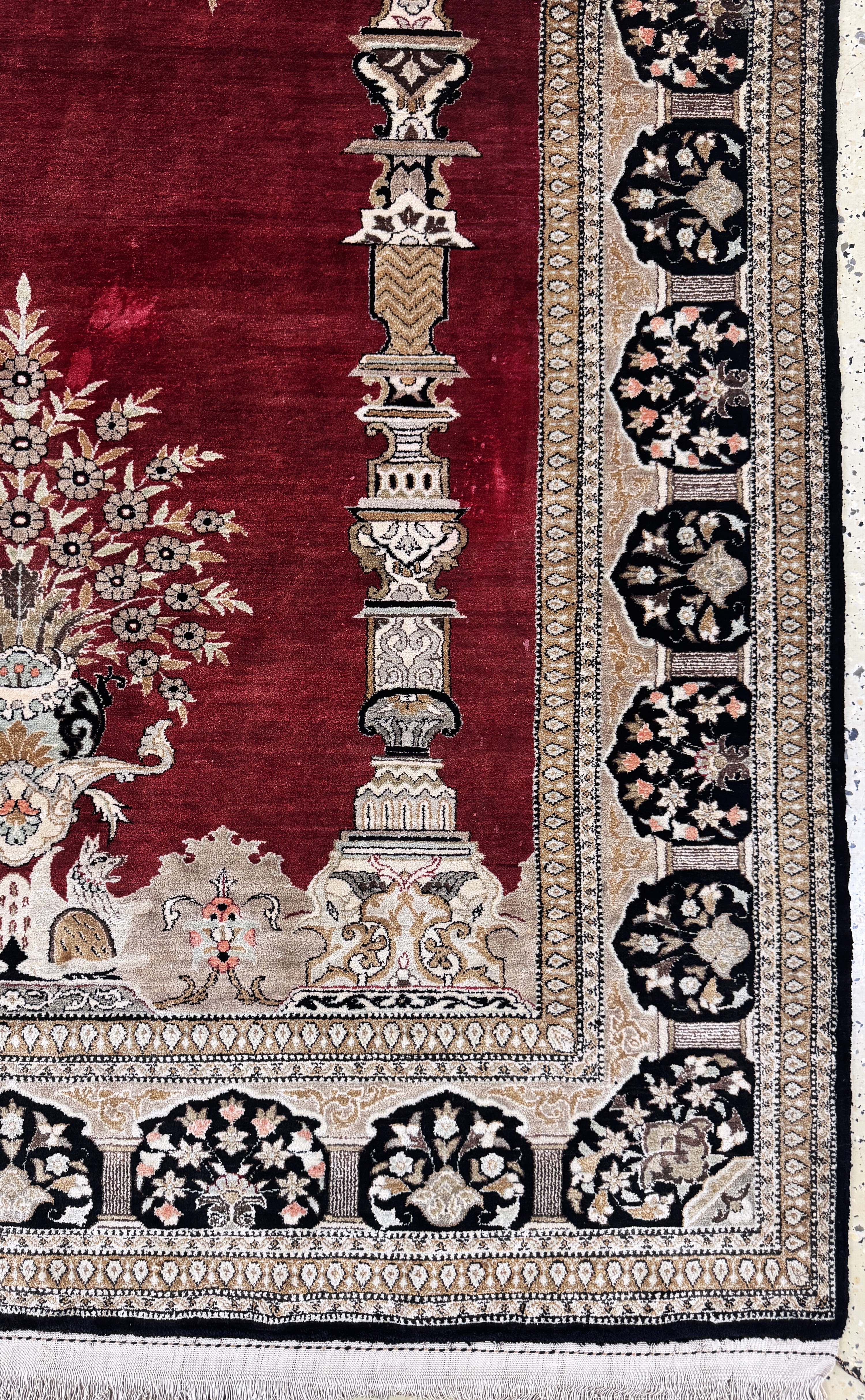 Detail a: Ghom Seide fein, Persien, Mitte 20.Jhd., reine Naturseide, ca. 213 x 136 cm, EHZ: 2