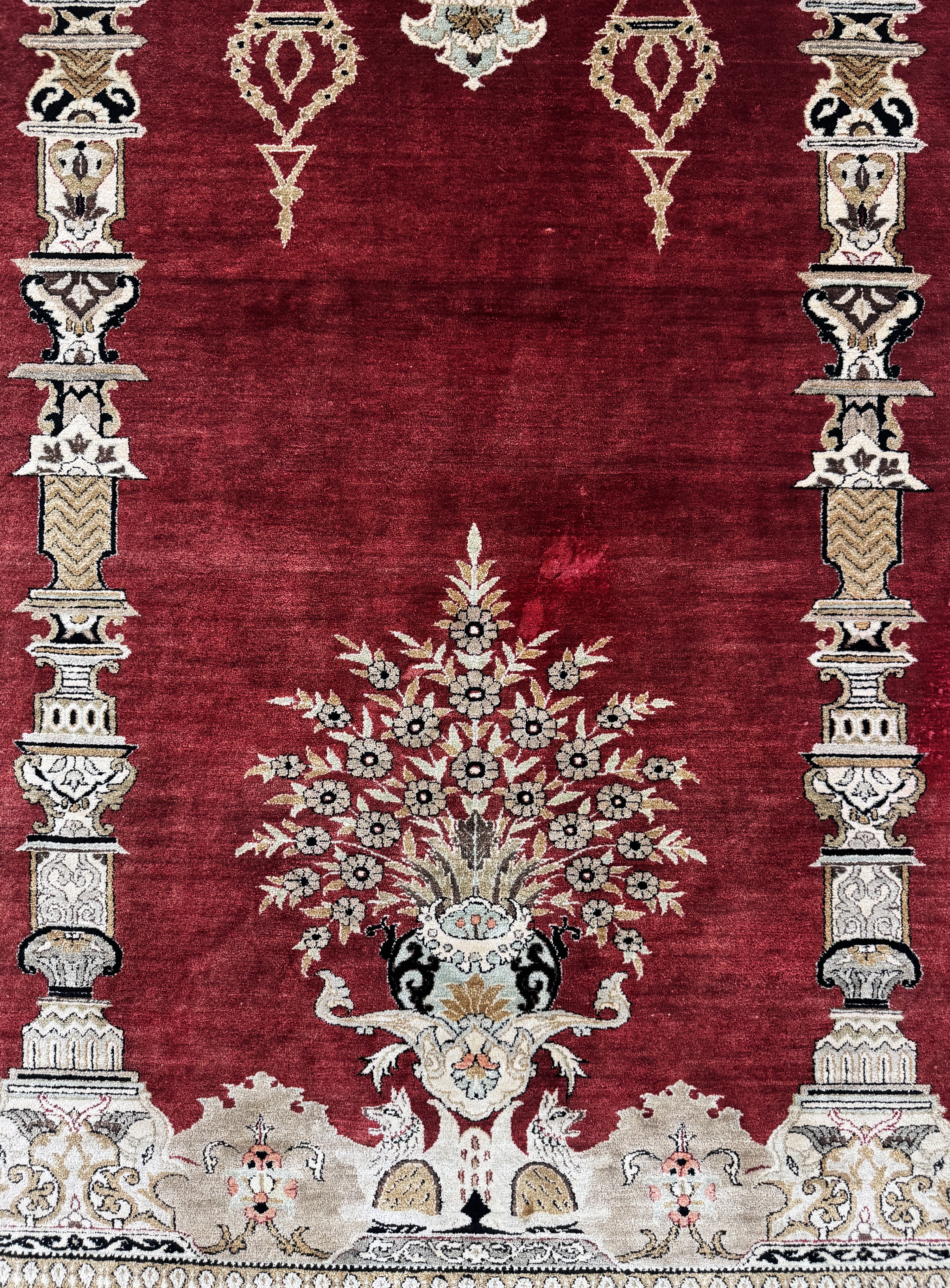 Detail c: Ghom Seide fein, Persien, Mitte 20.Jhd., reine Naturseide, ca. 213 x 136 cm, EHZ: 2