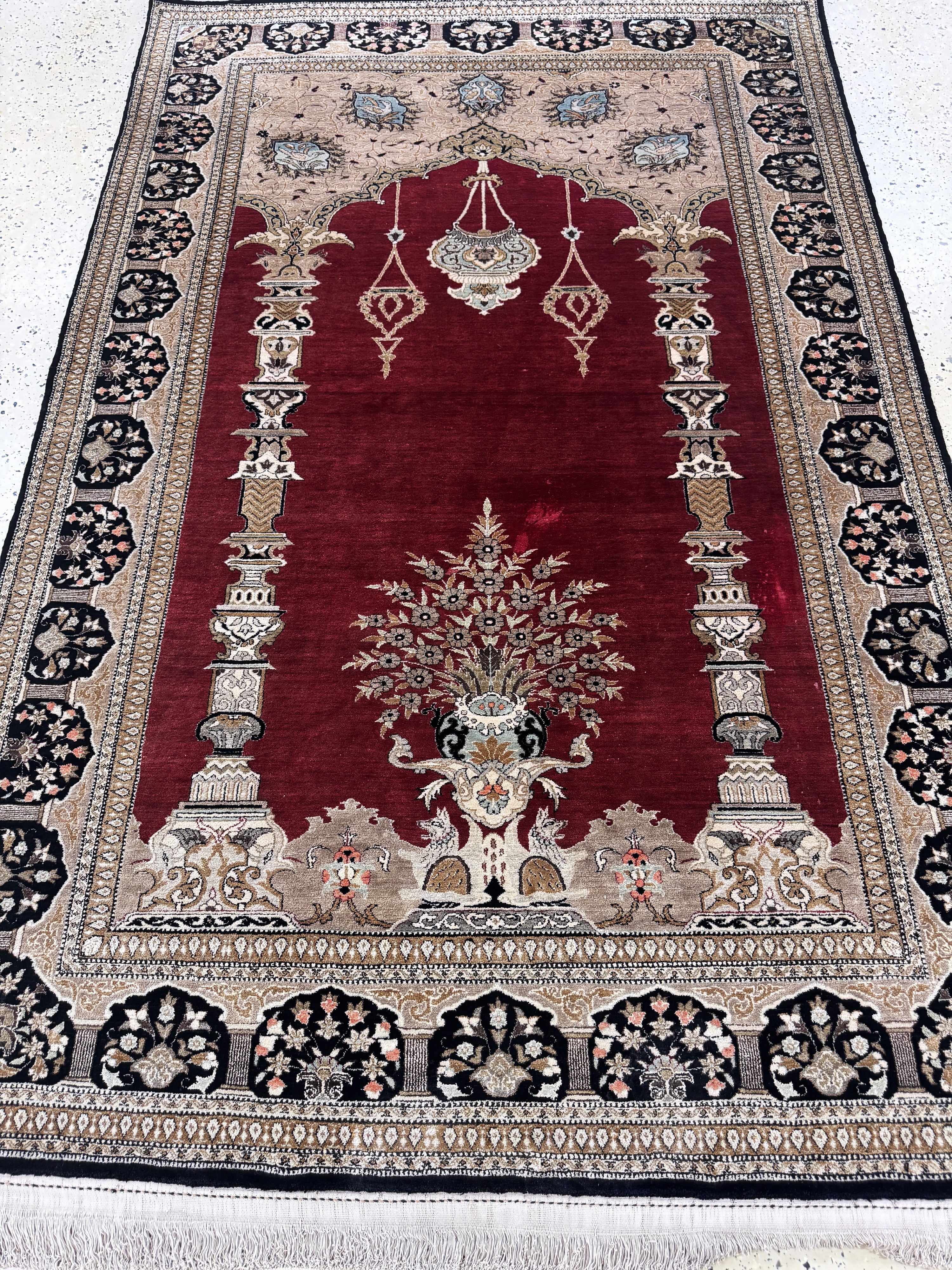 Detail e: Ghom Seide fein, Persien, Mitte 20.Jhd., reine Naturseide, ca. 213 x 136 cm, EHZ: 2