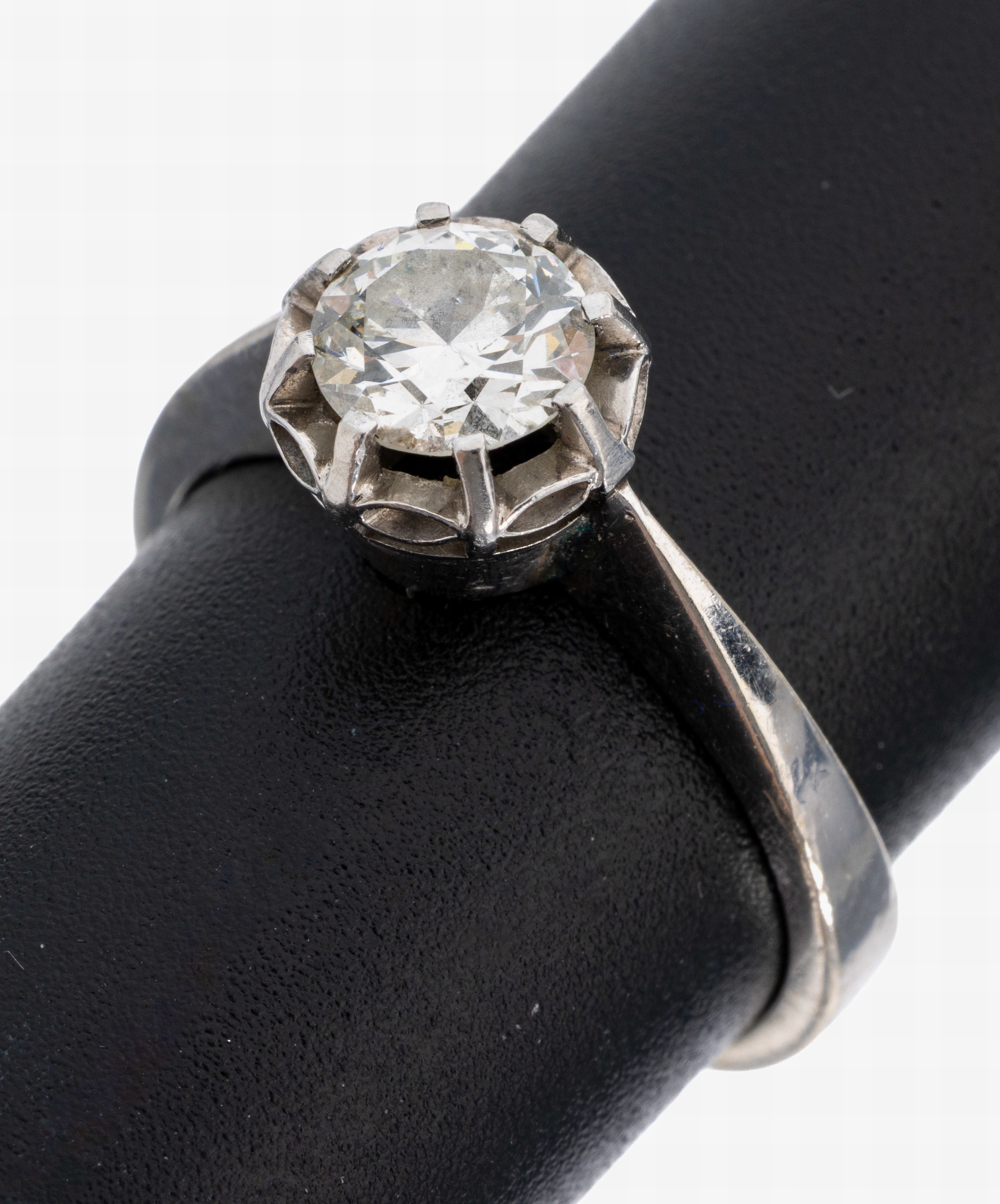 Image 27135151 - 14 kt Gold Brillant-Ring, WG 585/000, Brillant ca. 0.75 ct Weiß/p, RW 52, ca. 3.5 ...