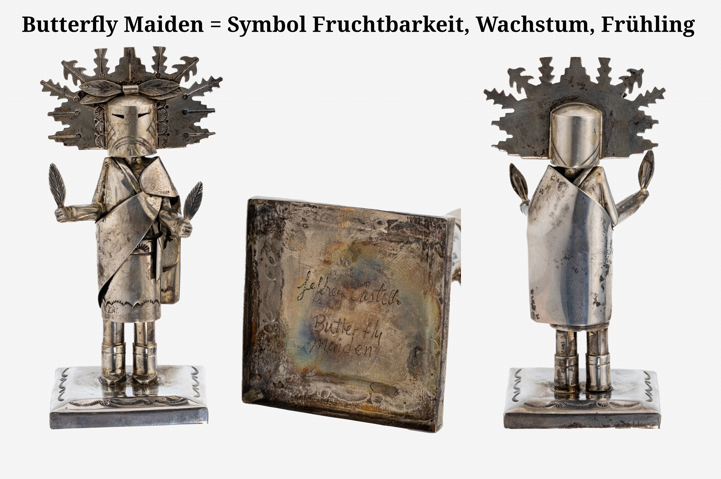 Detail c: Jeffrey Castillo (geb. 1949), Sammlung von 21 Kachina-Figuren, USA 1998, Sterlingsilber, sämtlich signiert "Jeffrey Castillo", ...