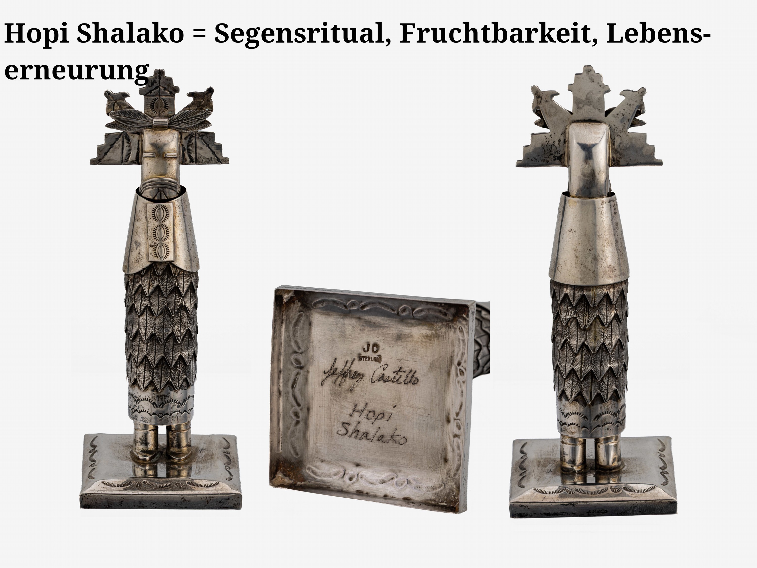 Detail g: Jeffrey Castillo (geb. 1949), Sammlung von 21 Kachina-Figuren, USA 1998, Sterlingsilber, sämtlich signiert "Jeffrey Castillo", ...