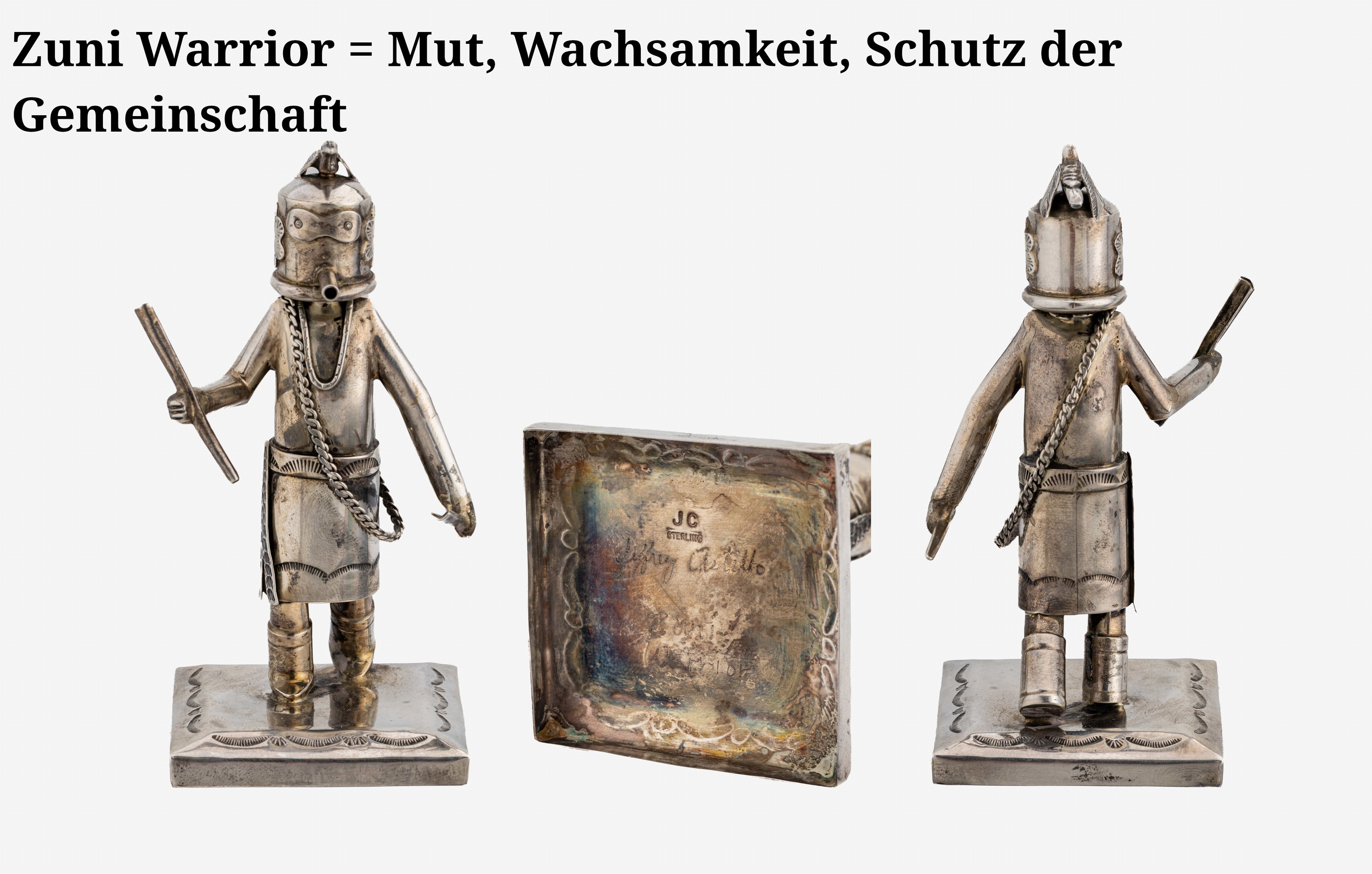 Detail n: Jeffrey Castillo (geb. 1949), Sammlung von 21 Kachina-Figuren, USA 1998, Sterlingsilber, sämtlich signiert "Jeffrey Castillo", ...