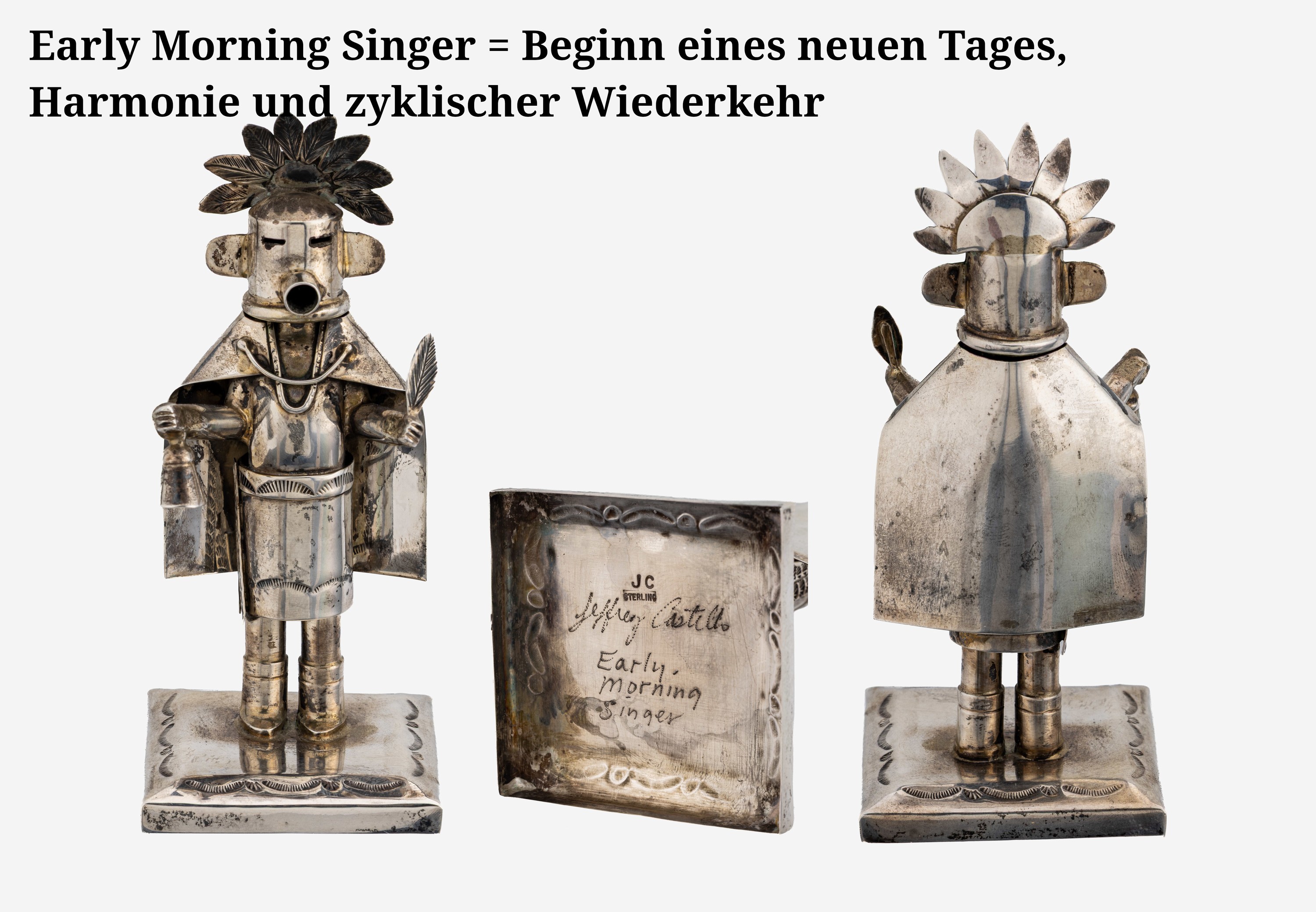 Detail p: Jeffrey Castillo (geb. 1949), Sammlung von 21 Kachina-Figuren, USA 1998, Sterlingsilber, sämtlich signiert "Jeffrey Castillo", ...