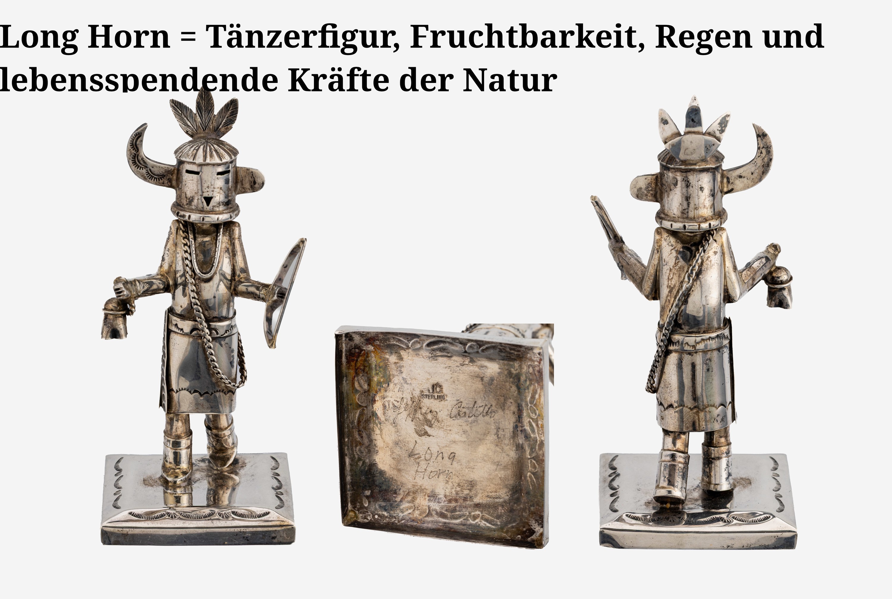 Detail q: Jeffrey Castillo (geb. 1949), Sammlung von 21 Kachina-Figuren, USA 1998, Sterlingsilber, sämtlich signiert "Jeffrey Castillo", ...