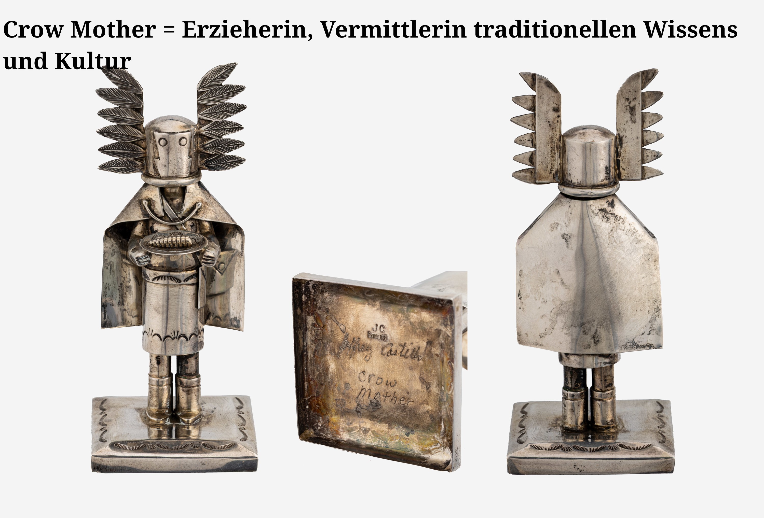 Detail s: Jeffrey Castillo (geb. 1949), Sammlung von 21 Kachina-Figuren, USA 1998, Sterlingsilber, sämtlich signiert "Jeffrey Castillo", ...