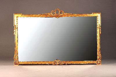 Image Large wall mirror, in the classicist style, gold framed with fine carvings, approx. ...