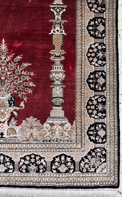 27135139a - Ghom Seide fein, Persien, Mitte 20.Jhd., reine Naturseide, ca. 213 x 136 cm, EHZ: 2 ...