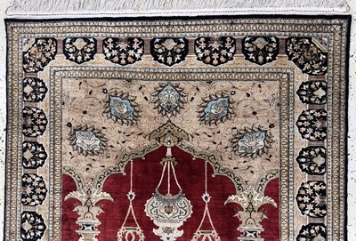 27135139d - Ghom Seide fein, Persien, Mitte 20.Jhd., reine Naturseide, ca. 213 x 136 cm, EHZ: 2 ...