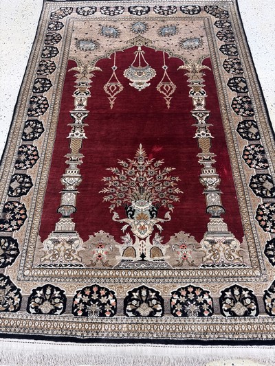 27135139e - Ghom Seide fein, Persien, Mitte 20.Jhd., reine Naturseide, ca. 213 x 136 cm, EHZ: 2 ...