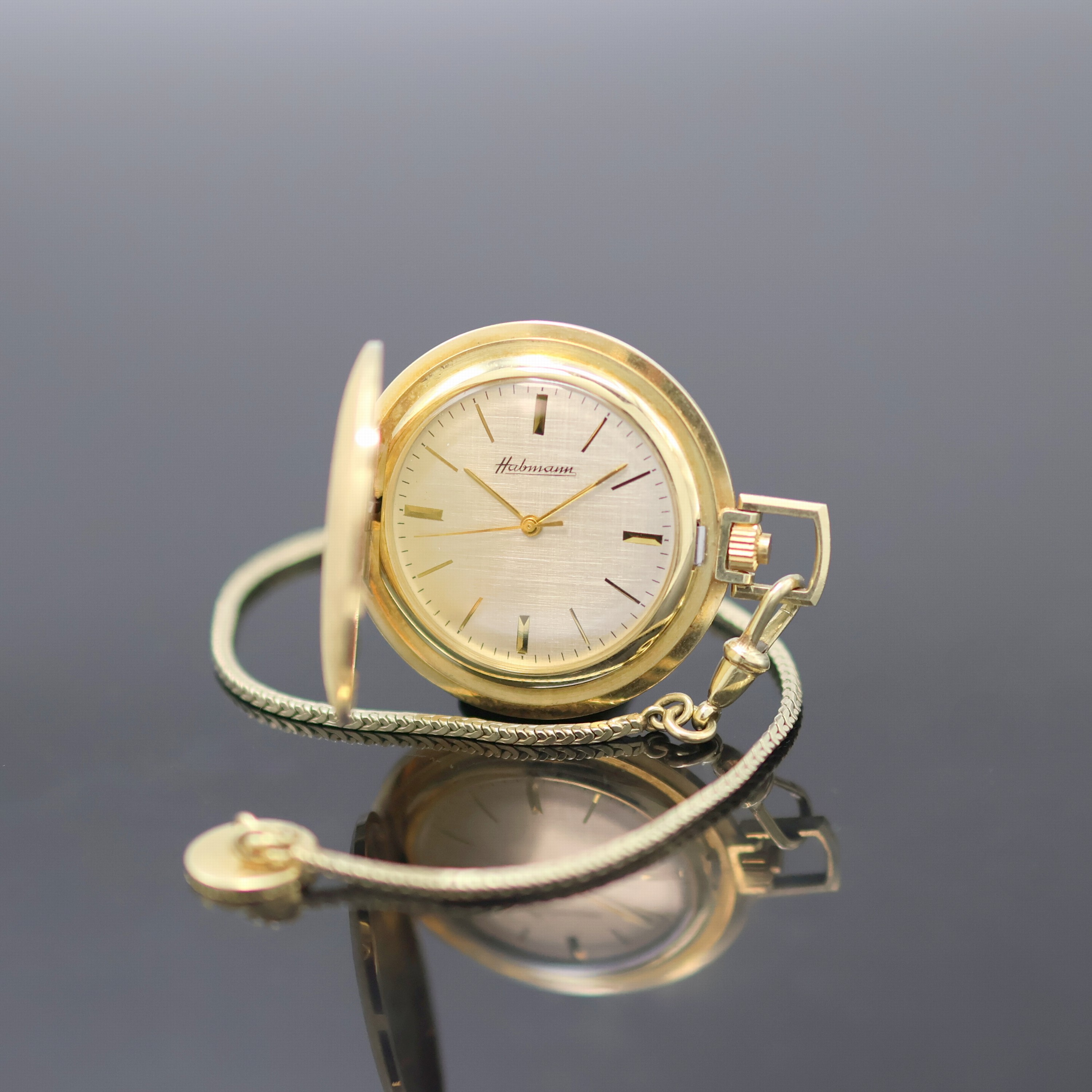 Image 27135385 - Frackuhr bezeichnet Habmann in GG 585/000 mit GG 585/000 Kette, Schweiz um 1965, ...
