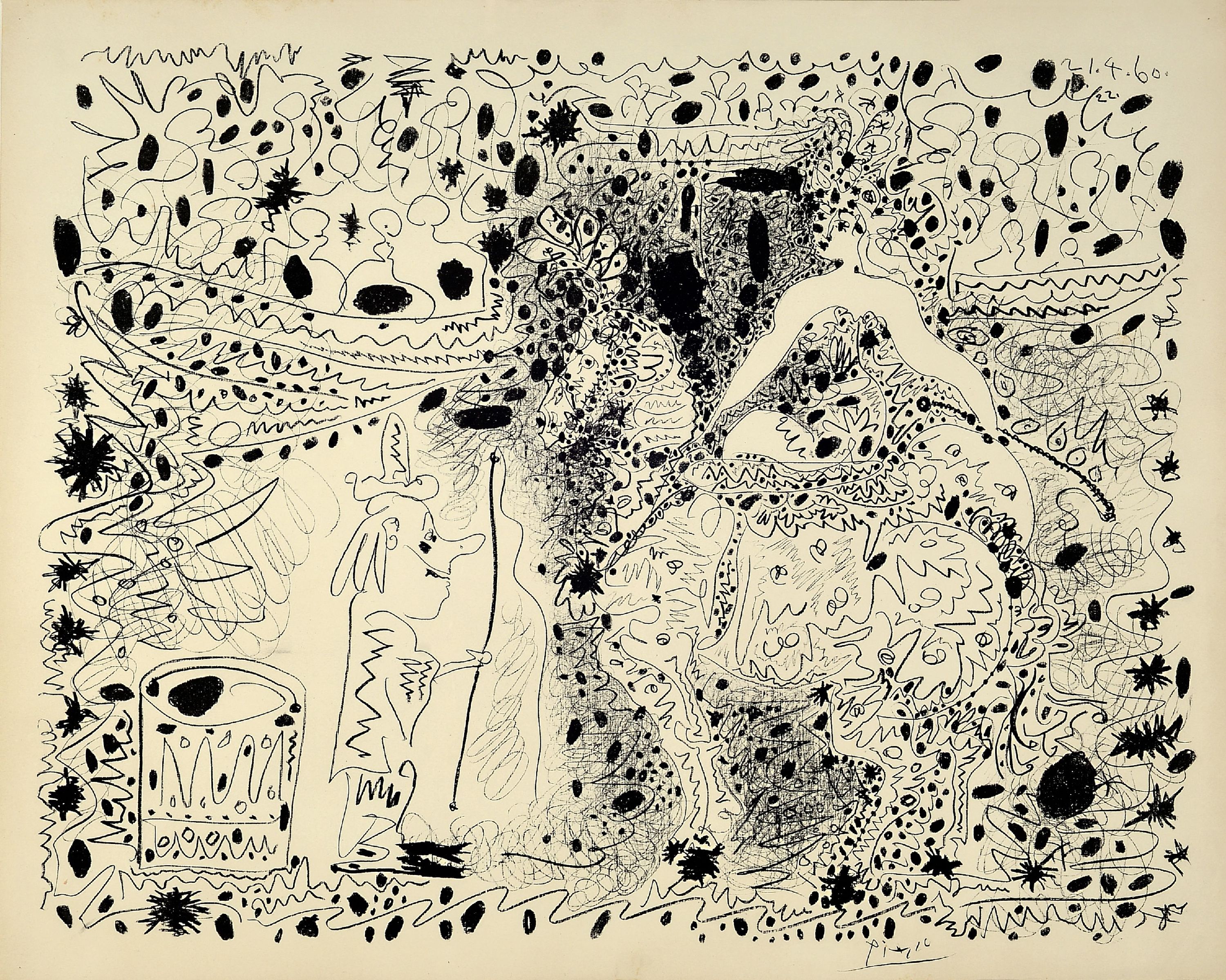Image 27135386 - Pablo Picasso, 1881 Málaga - 1973 Mougins, Lithographie, ´L´Ecuyere´, 1960, in der ...