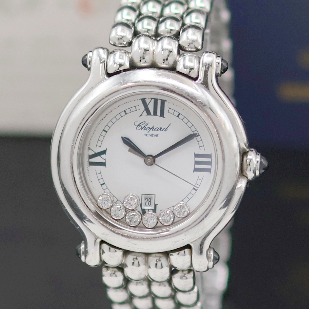 Detail a: CHOPARD Happy Sport Armbanduhr Referenz 27/8236-23, Schweiz verk. lt. beil. Zertifikat 12/1994, quarz, Edelstahlgeh. inkl. orig. Gliederband m. dopp. ...