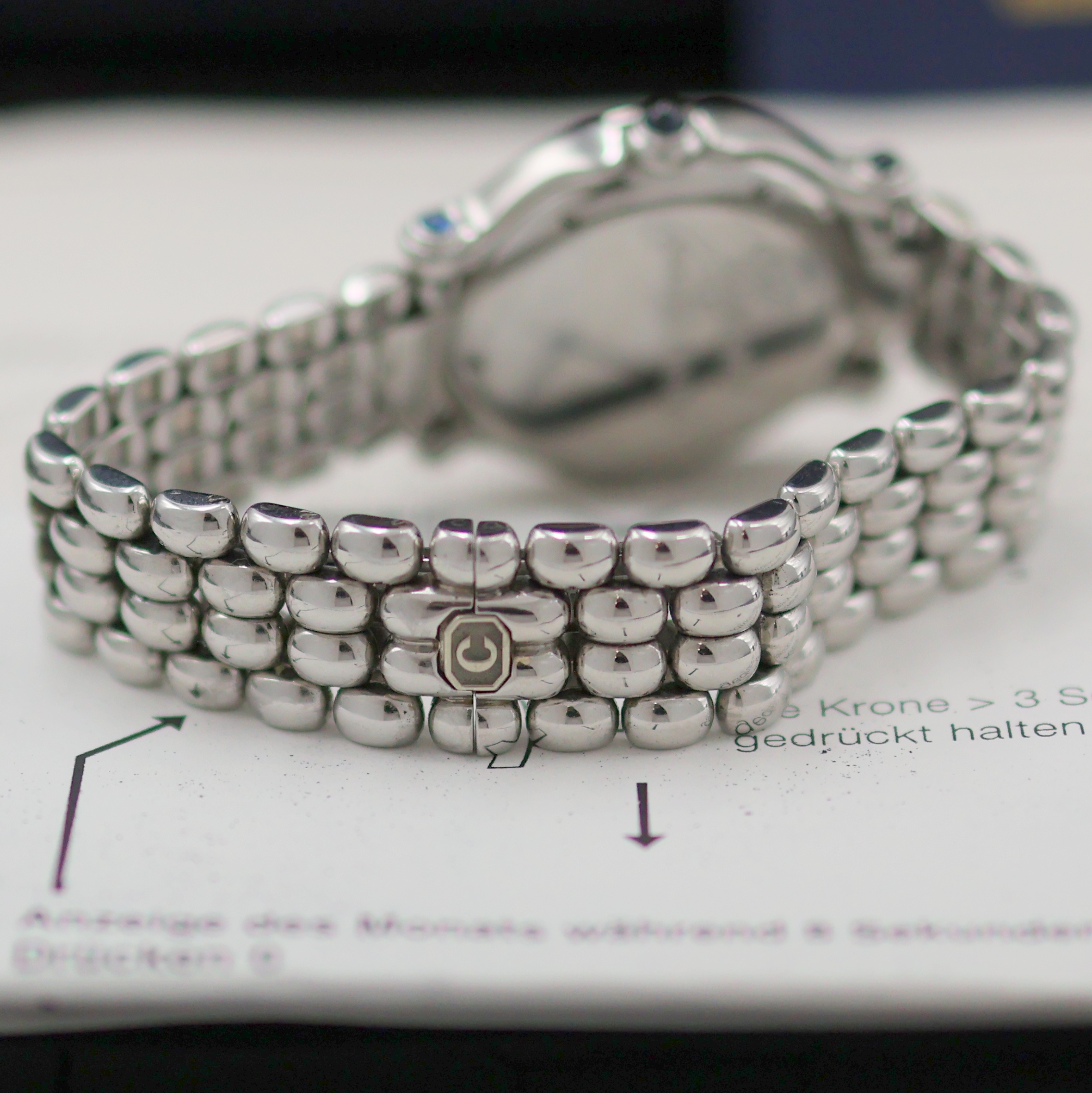 Detail d: CHOPARD Happy Sport Armbanduhr Referenz 27/8236-23, Schweiz verk. lt. beil. Zertifikat 12/1994, quarz, Edelstahlgeh. inkl. orig. Gliederband m. dopp. ...