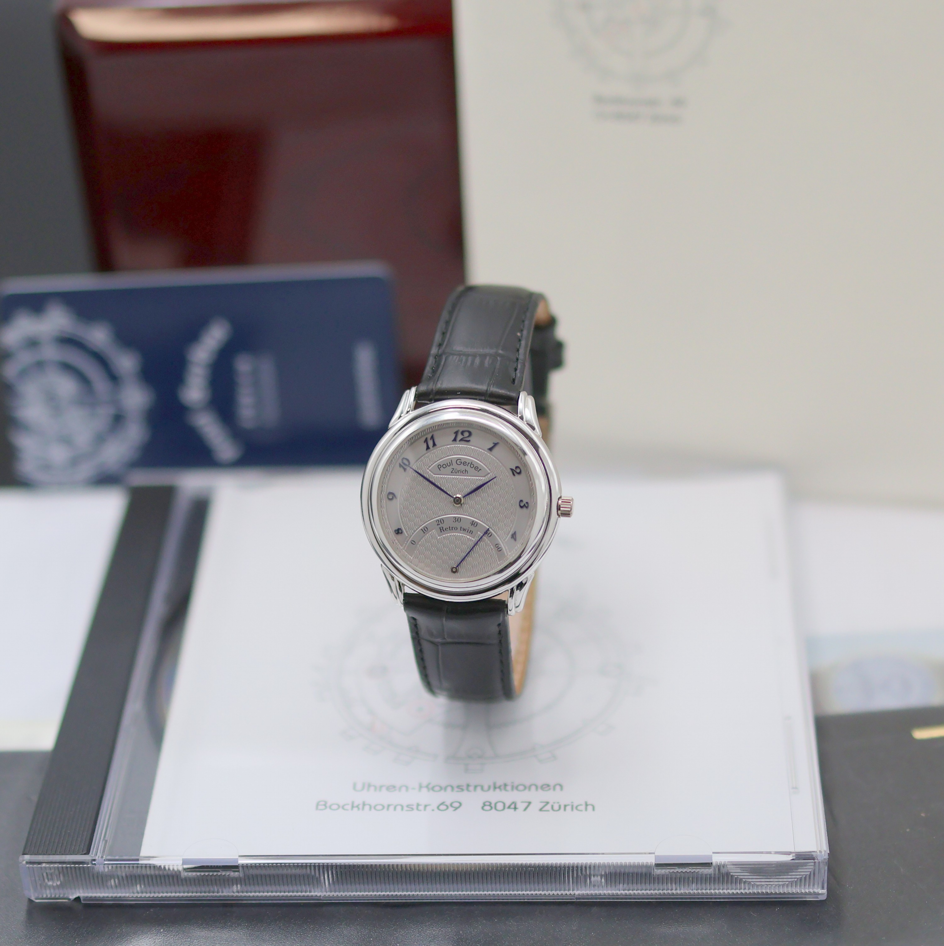 Image 27135391 - PAUL GERBER ZÜRICH Retro Twin feine und extrem seltene Armbanduhr in WG 750/000 Referenz ...