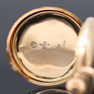 27135384f - IWC Halbsavonette in RoseG 585/000, Schweiz um 1896, guill. 3-Deckel Goldgeh. dell., ...