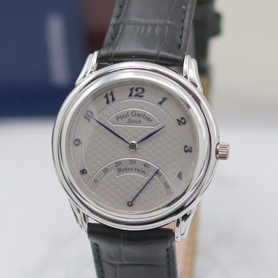 27135391a - PAUL GERBER ZÜRICH Retro Twin feine und extrem seltene Armbanduhr in WG 750/000 Referenz ...