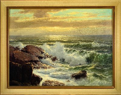 27135420k - Walter Dettmann, 1914 Kolberg - Berlin, 1894, hier: Meeresbrandung an der Felsenküste, ...