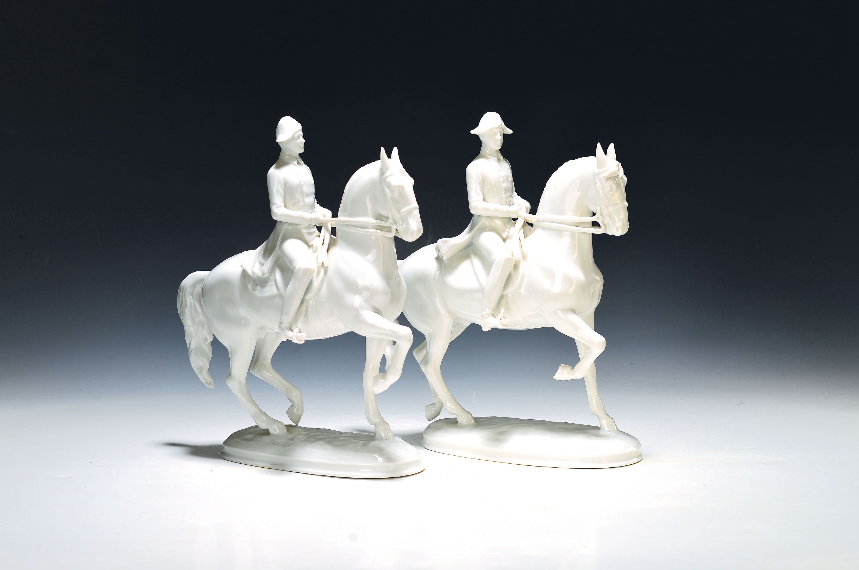 Image 27136251 - Pair of equestrian figures from the Spanish Riding School, Augarten, Vienna, white ...
