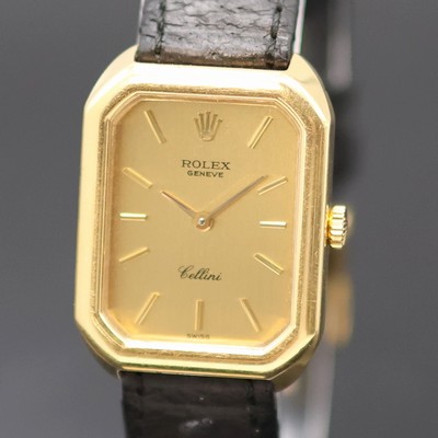 27136222a - ROLEX Cellini 18k yellow gold ladies wristwatch reference 4104 1, manual winding, ...