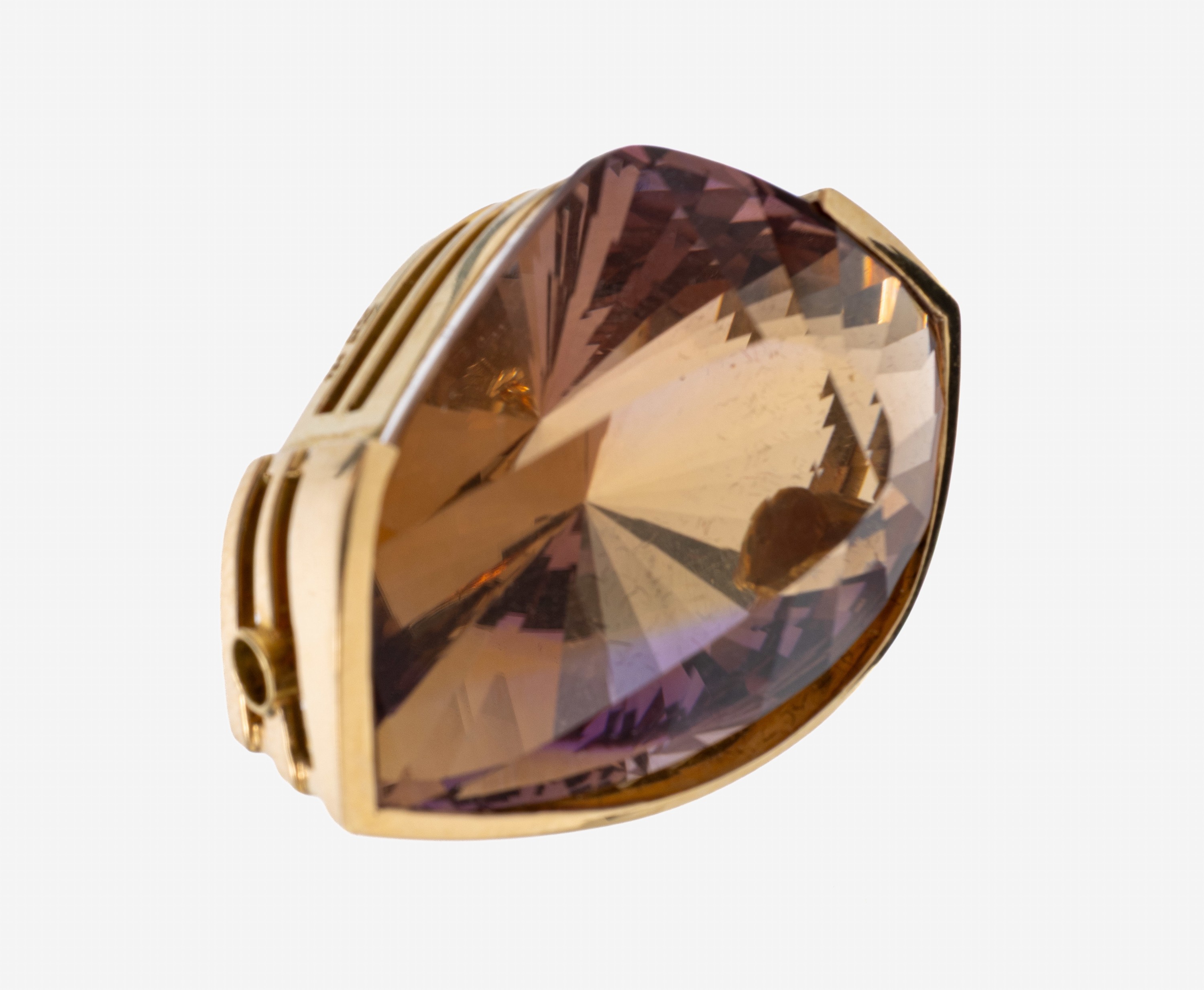 Image 27136307 - Ausgefallenes 18 kt Gold Ametrin- Kettenmittelteil, GG 750/000, Ametrin im ...