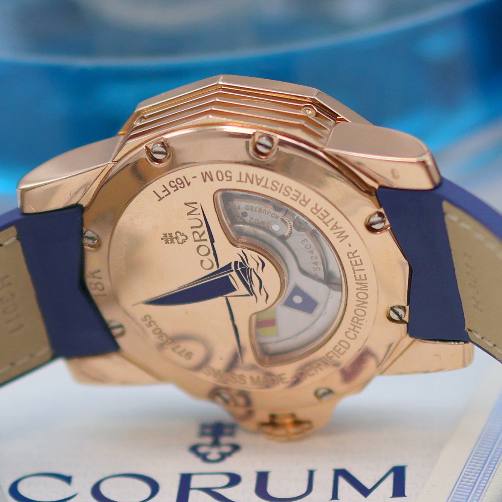 Detail g: CORUM Admiral`s Cup "Marée" Chronometer Herrenarmbanduhr in RoseG 750/000 Referenz 977.630.55, Schweiz verk. lt. beil. Pap. 06/2003, ...