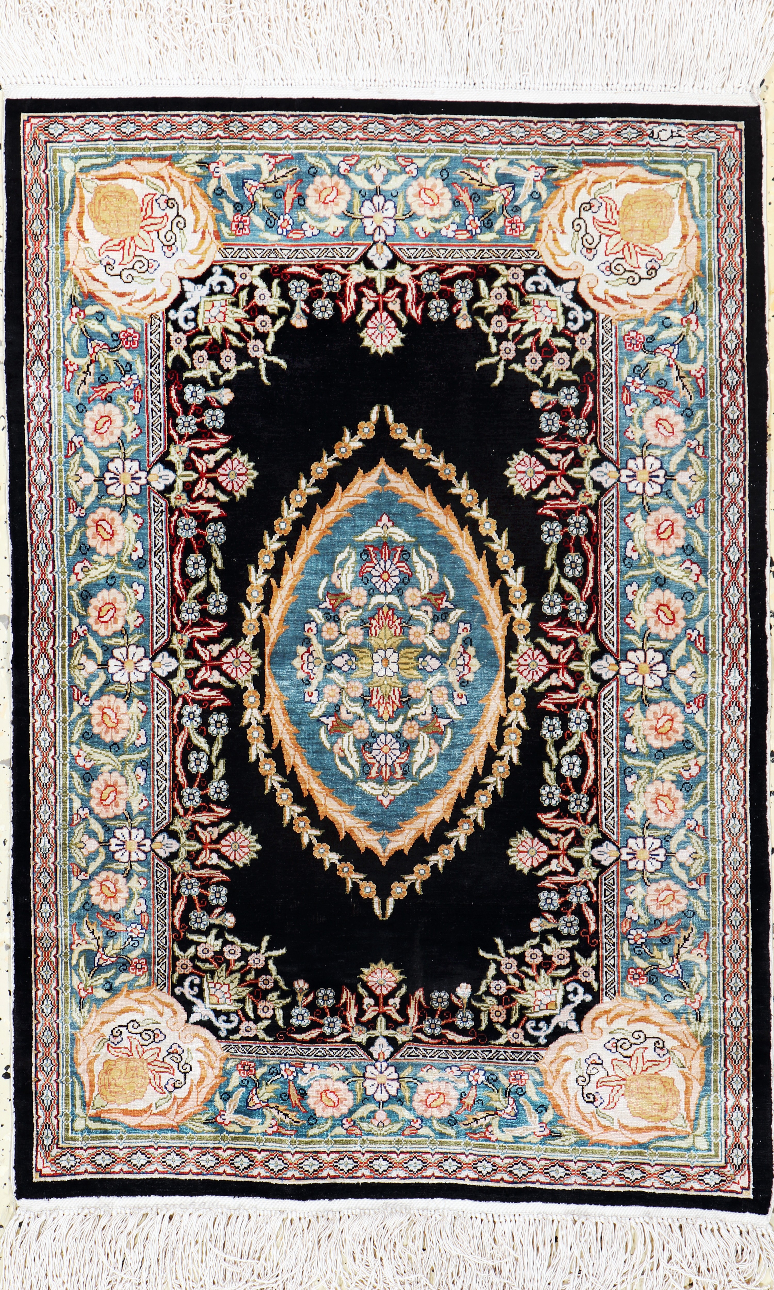 Image 27136328 - Hereke Seide signiert, Türkei, Ende 20.Jhd,reine Naturseide, ca. 88 x 60 cm, ...