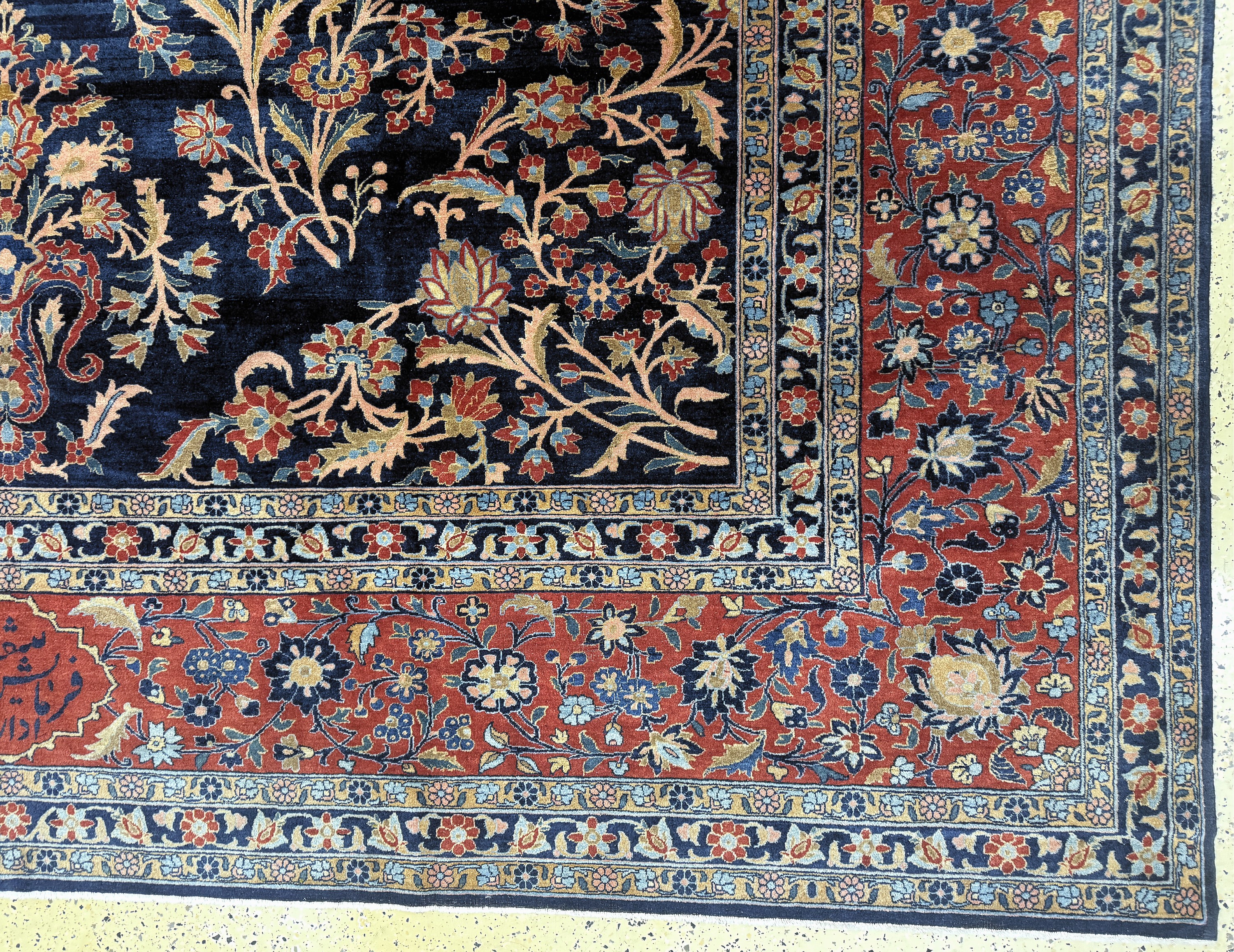 Detail a: "Manchester"Keschan antik, Persien, signiert(Auftragsarbeit), um 1900 Manchester-Korkwolle auf Baumwolle, ca. 500 x 333 cm, EHZ: 3
