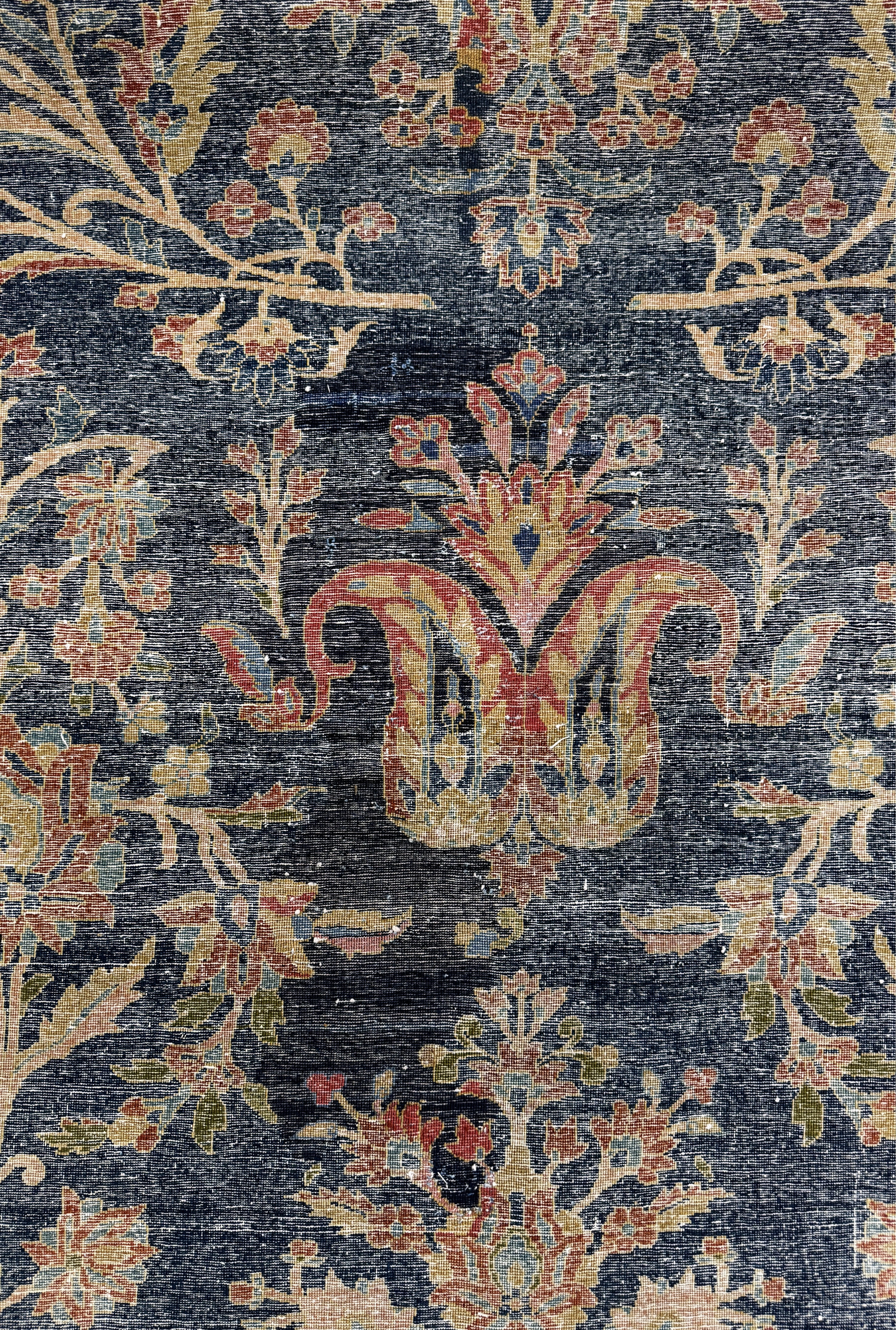 Detail o: "Manchester"Keschan antik, Persien, signiert(Auftragsarbeit), um 1900 Manchester-Korkwolle auf Baumwolle, ca. 500 x 333 cm, EHZ: 3