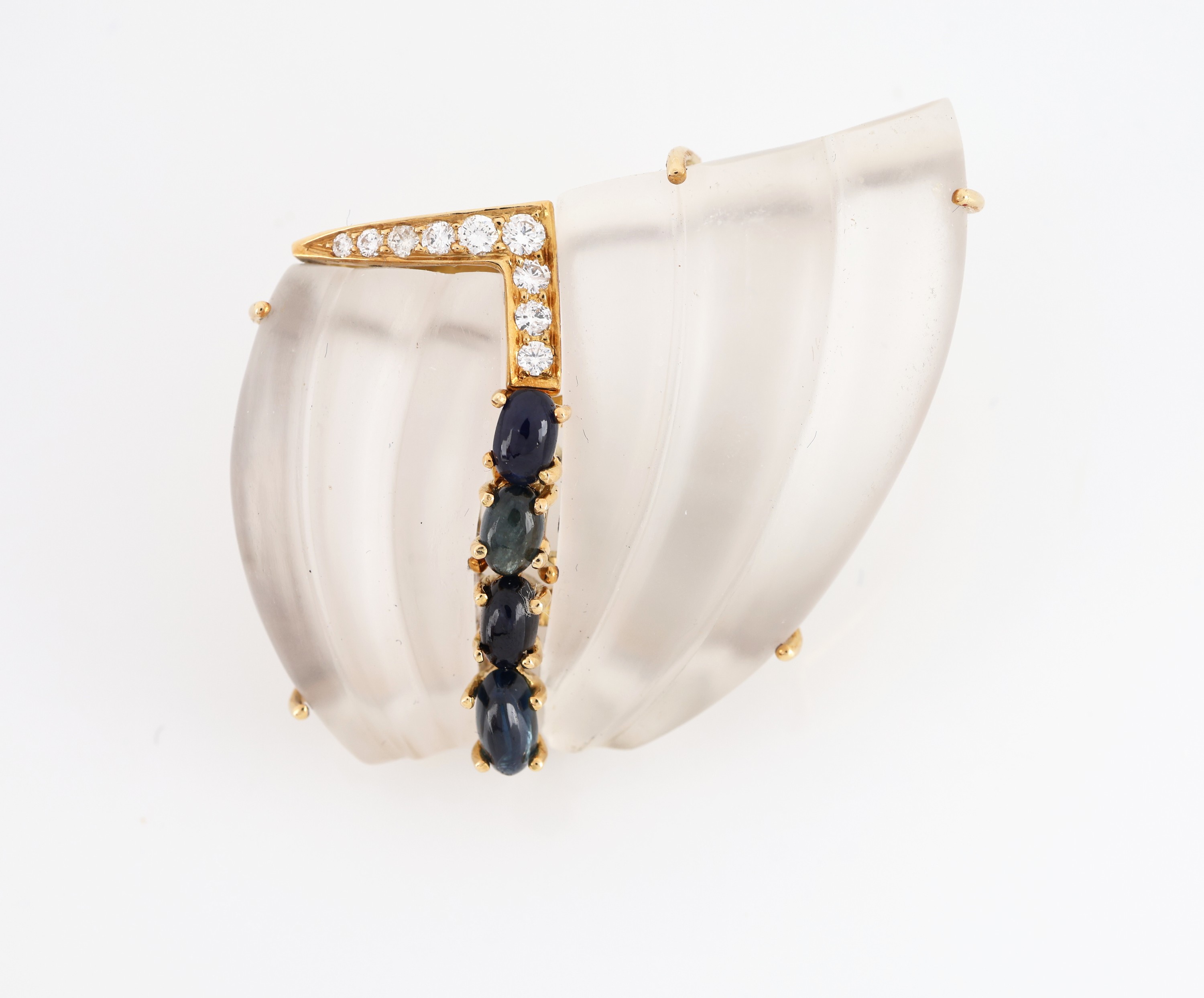 Detail e: OTTO KLEIN Aquamarin-Collier mit 18 kt Gold Opal-Saphir-Brillant-Perl-Mittelteil, GG 750/00, 4-rhg. facett. Aquamarin-Linsen in versch. Farbnuancen, ...