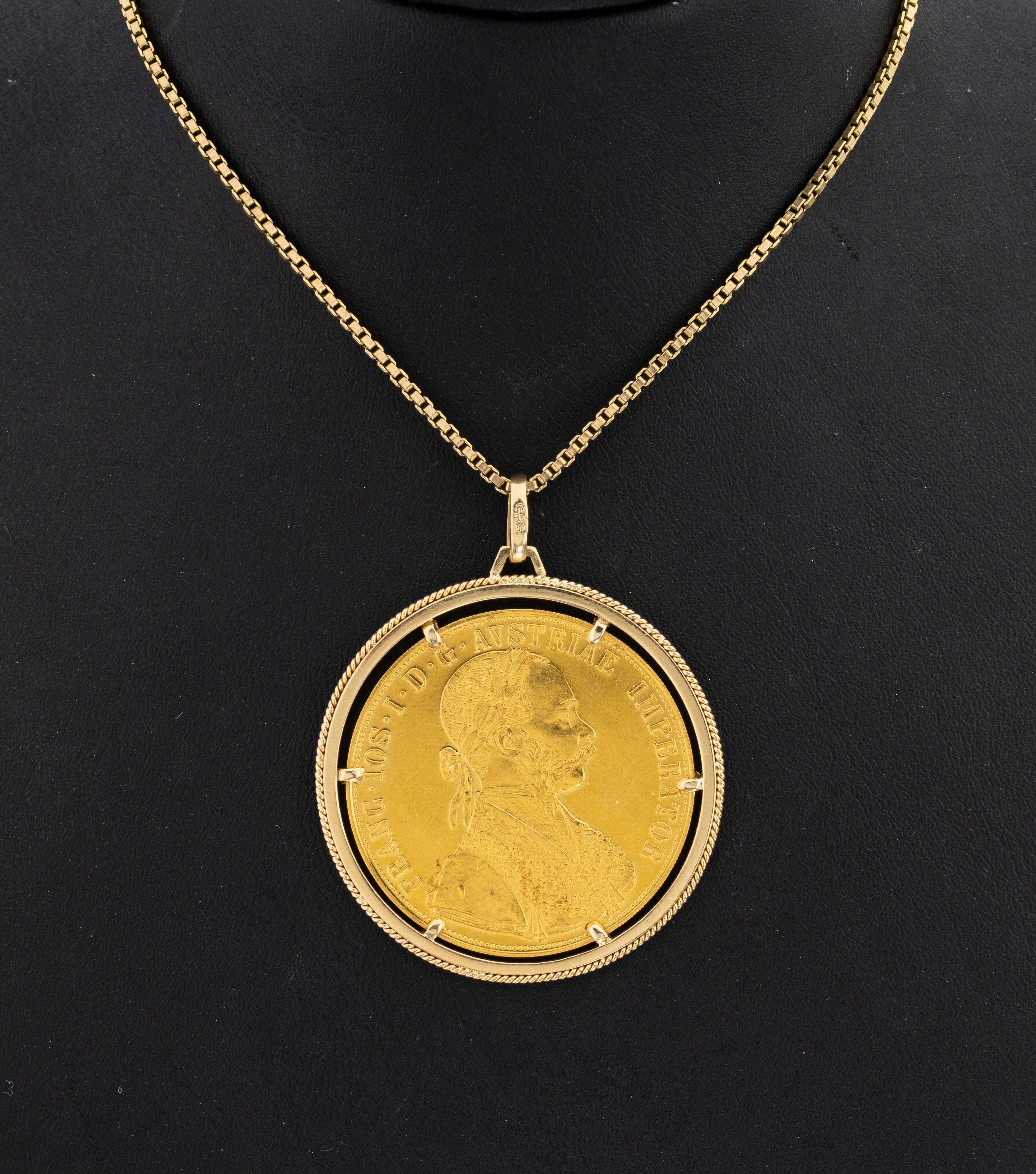 Image 27136611 - 14 kt Gold Münzanhänger, GG 585/000, lose gefasste Goldmünze, 4 Dukaten, ...