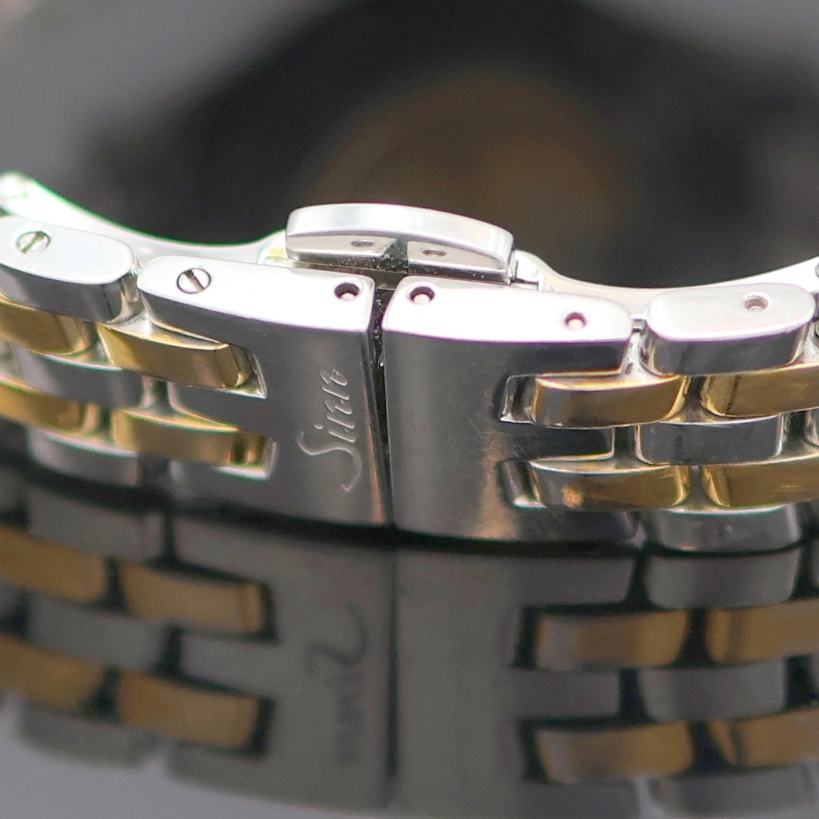 Detail d: SINN Damenarmbanduhr Referenz 456 St GG, Automatik, Deutschland / Schweiz um 2000, beids. vergl. Geh. in Stahl/Gold kombiniert inkl. Gliederband m. ...