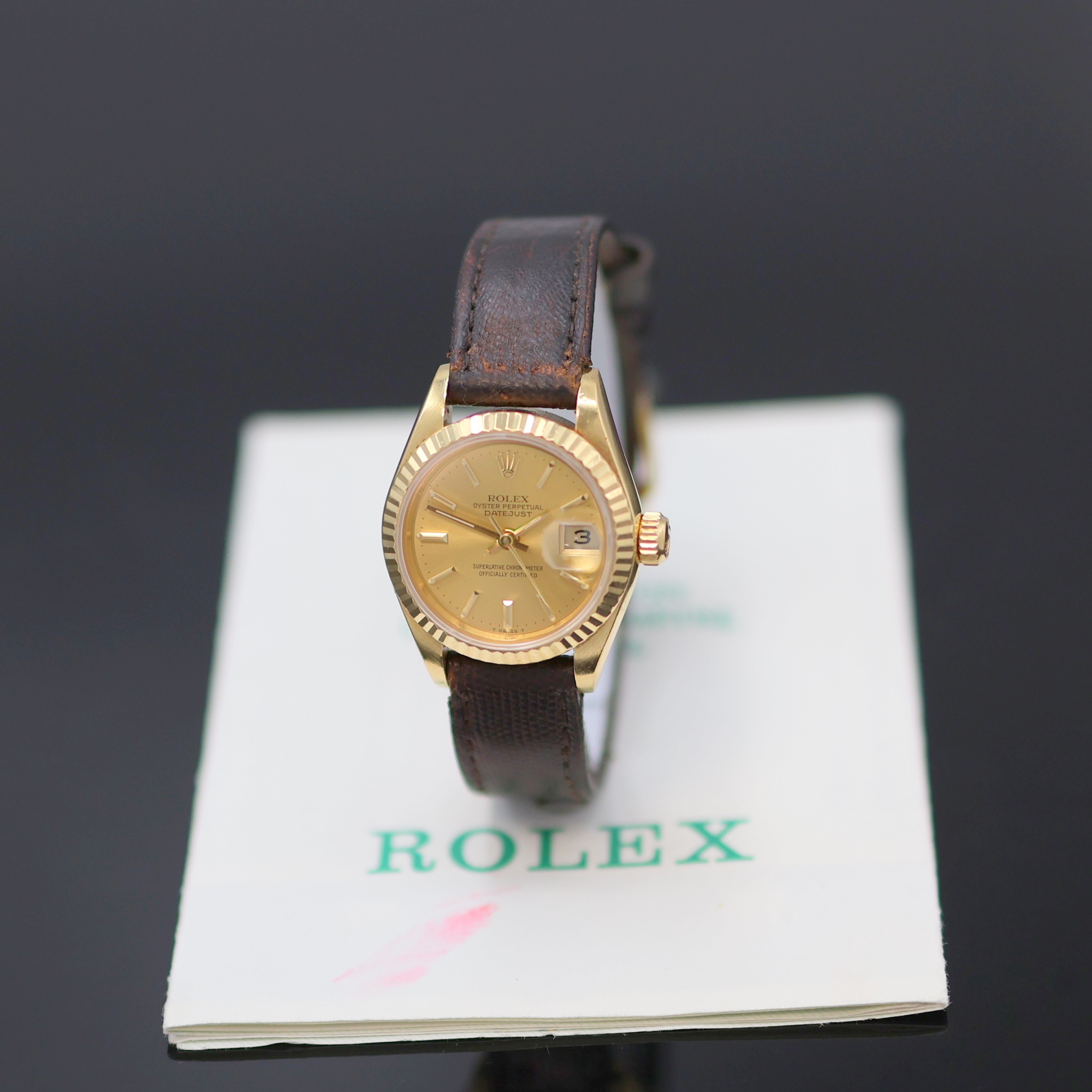 Image 27136672 - ROLEX Datejust Damenarmbanduhr in GG 750/000 Referenz 69178, LC 100, Automatik, ...