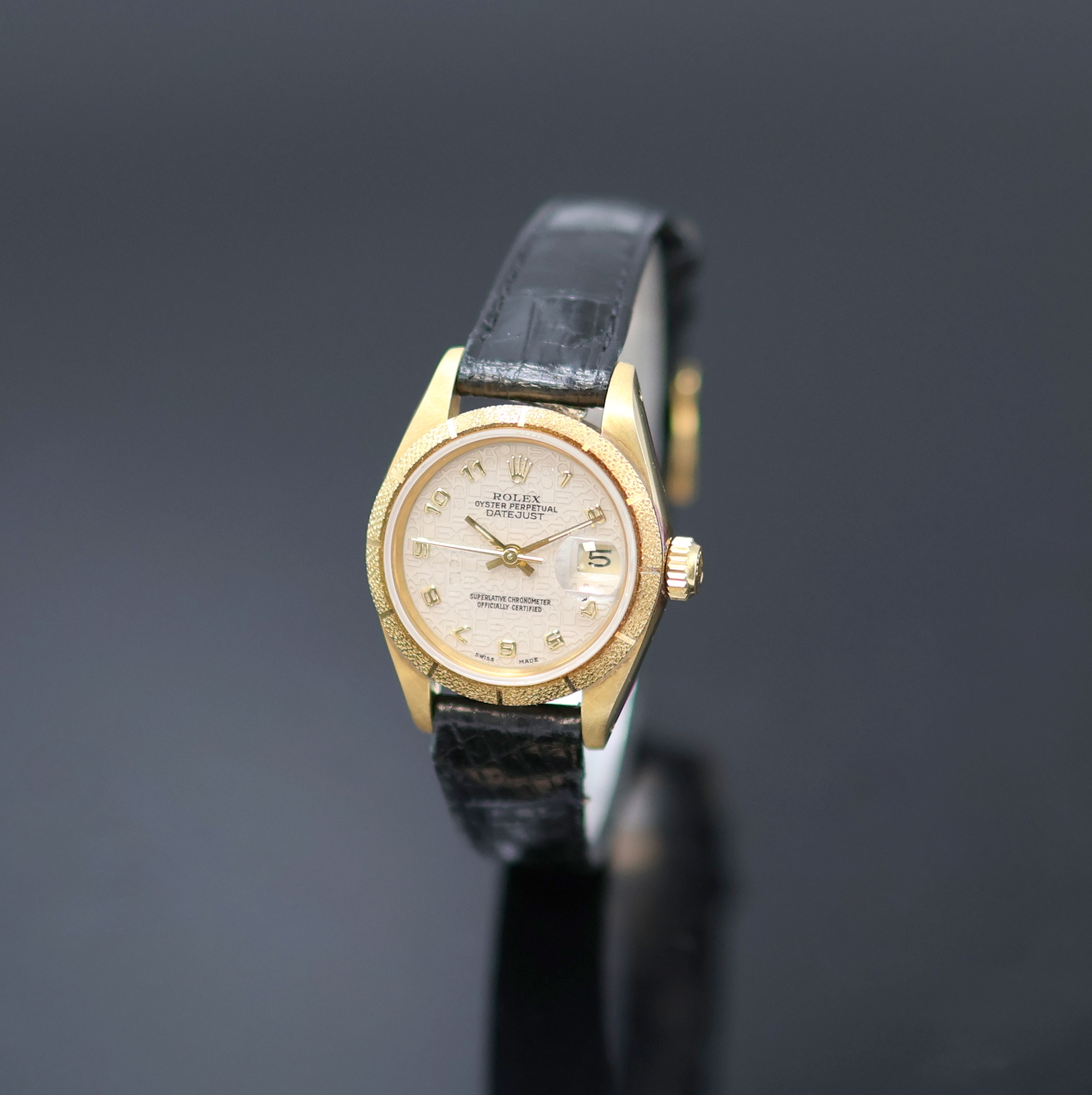 Image 27136674 - ROLEX seltene Damenarmbanduhr Oyster Perpetual Datejust in GG 750/000 Referenz 69008, ...