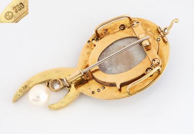 27136601d - OTTO KLEIN Aquamarin-Collier mit 18 kt Gold Opal-Saphir-Brillant-Perl-Mittelteil, GG ...