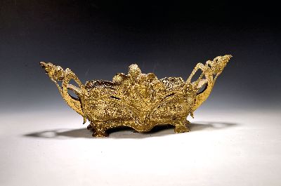 Image Jardiniere in the Art Nouveau style, 2nd half of the 20th century, brass, metal insert, ...
