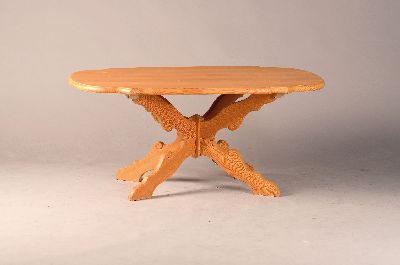 Image Salon table, baroque style, 2nd century. 20th century, solid softwood, braced ...