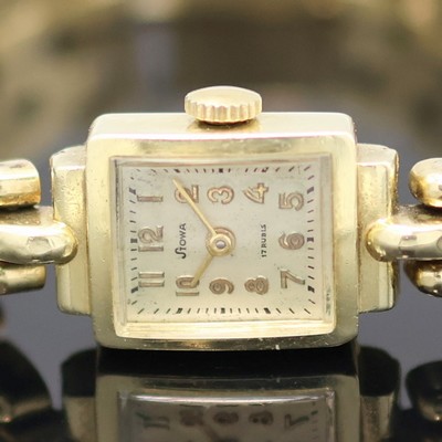 27136669a - STOWA Damenarmbanduhr in GG 585/000, Handaufzug, Deutschland / Schweiz um 1965, ...