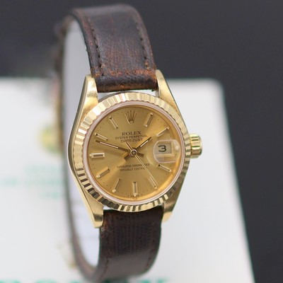 27136672b - ROLEX Datejust Damenarmbanduhr in GG 750/000 Referenz 69178, LC 100, Automatik, ...